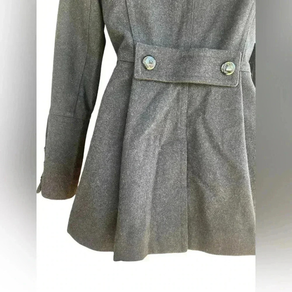 Calvin Klein women’s charcoal gray/black double breasted wool coat size small - Picture 3 of 11